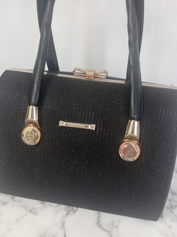 Diger Siyah Deri Tokalı Kadın Çanta - Görsel 5