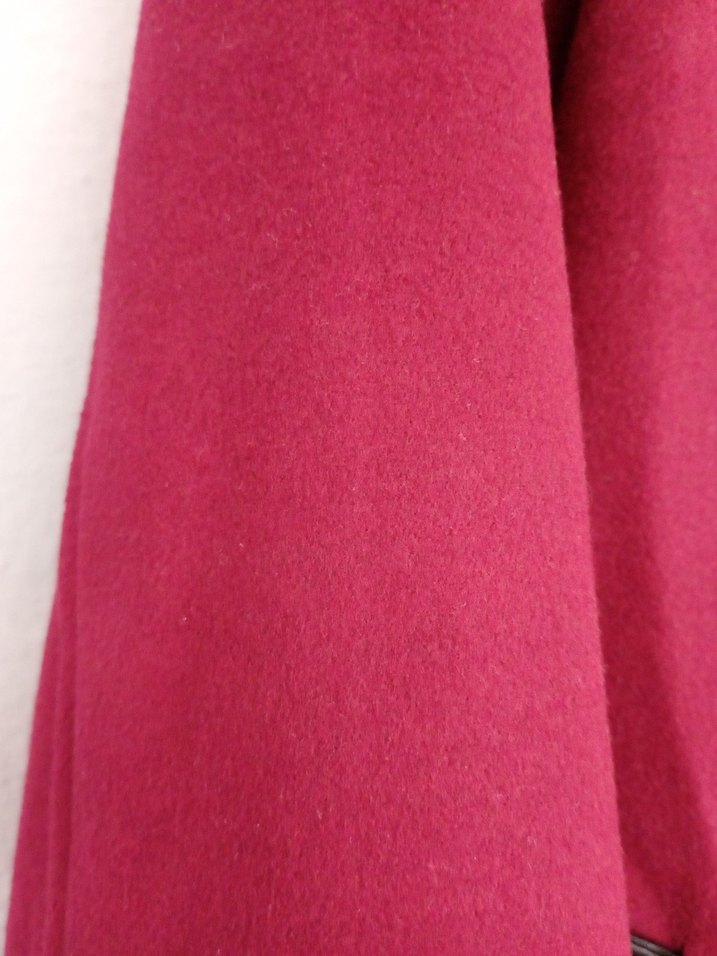 Kırmızı Deri Detaylı Kadın Kaban - Görsel 4