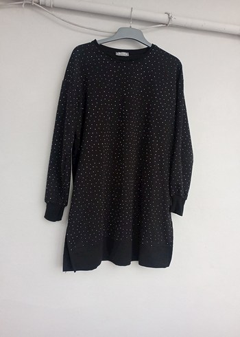 Siyah taşlı Uzun Kollu Kadın Tunik - Görsel 3