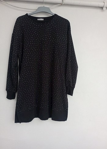 Siyah taşlı Uzun Kollu Kadın Tunik - Görsel 2