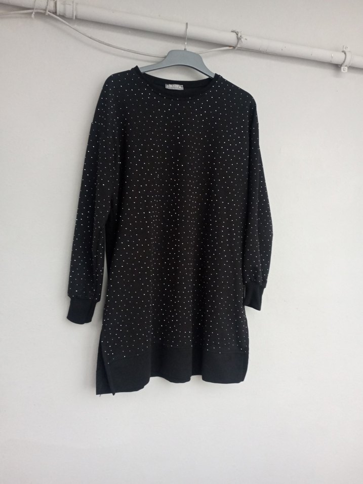 Siyah taşlı Uzun Kollu Kadın Tunik - Görsel 4