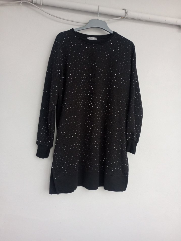 Siyah taşlı Uzun Kollu Kadın Tunik - Görsel 3