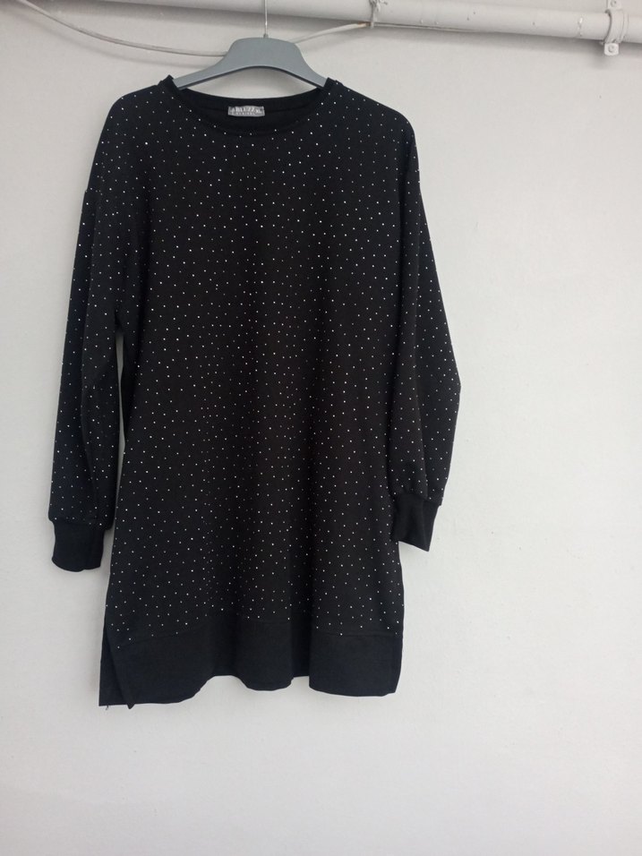 Siyah taşlı Uzun Kollu Kadın Tunik - Görsel 2