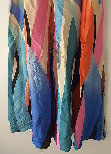 Saten midi elbise S - Görsel 5