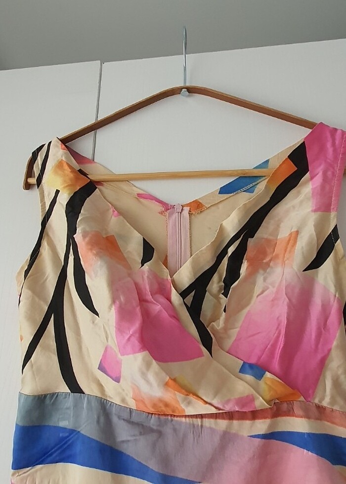 Saten midi elbise S - Görsel 3