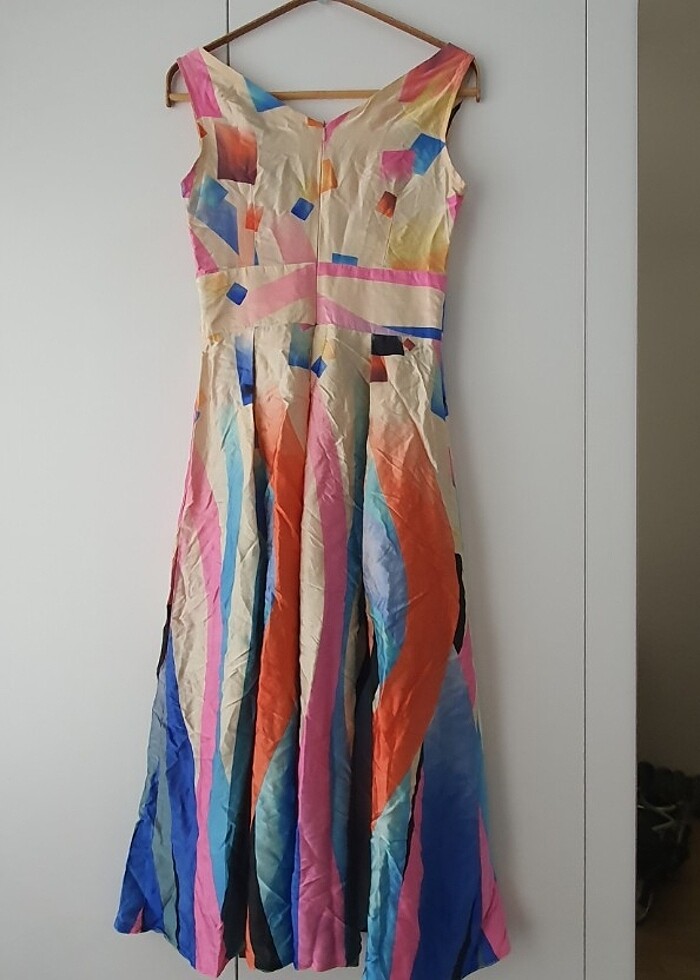 Saten midi elbise S - Görsel 2