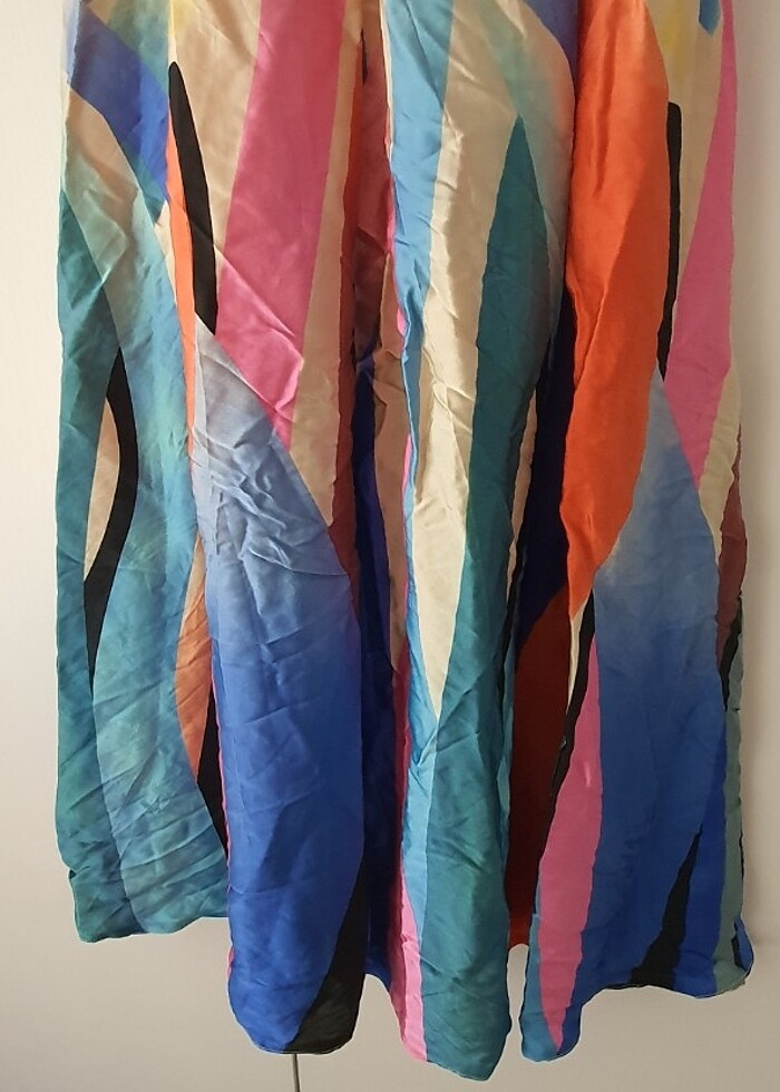 Saten midi elbise S - Görsel 5