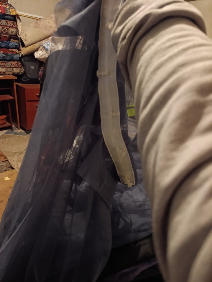 mavi  tül fon  Perde 4 adet 2 camlık - Görsel 3