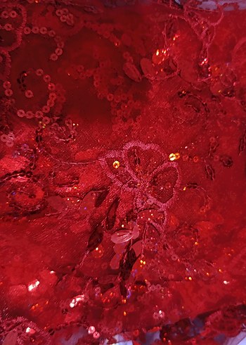 Kırmızı Nakışlı pullu gelin alı - Görsel 3