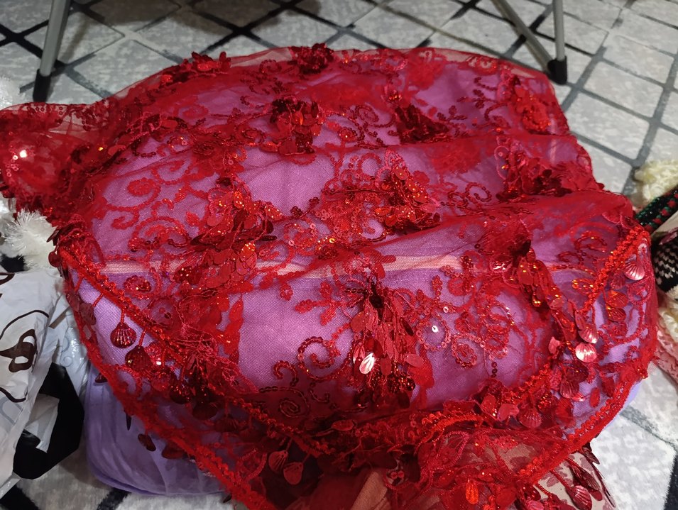 Kırmızı Nakışlı pullu gelin alı - Görsel 4