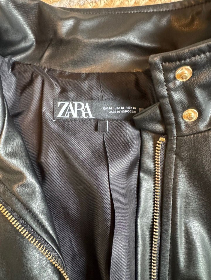 Zara Deri Biker Ceket - Görsel 3