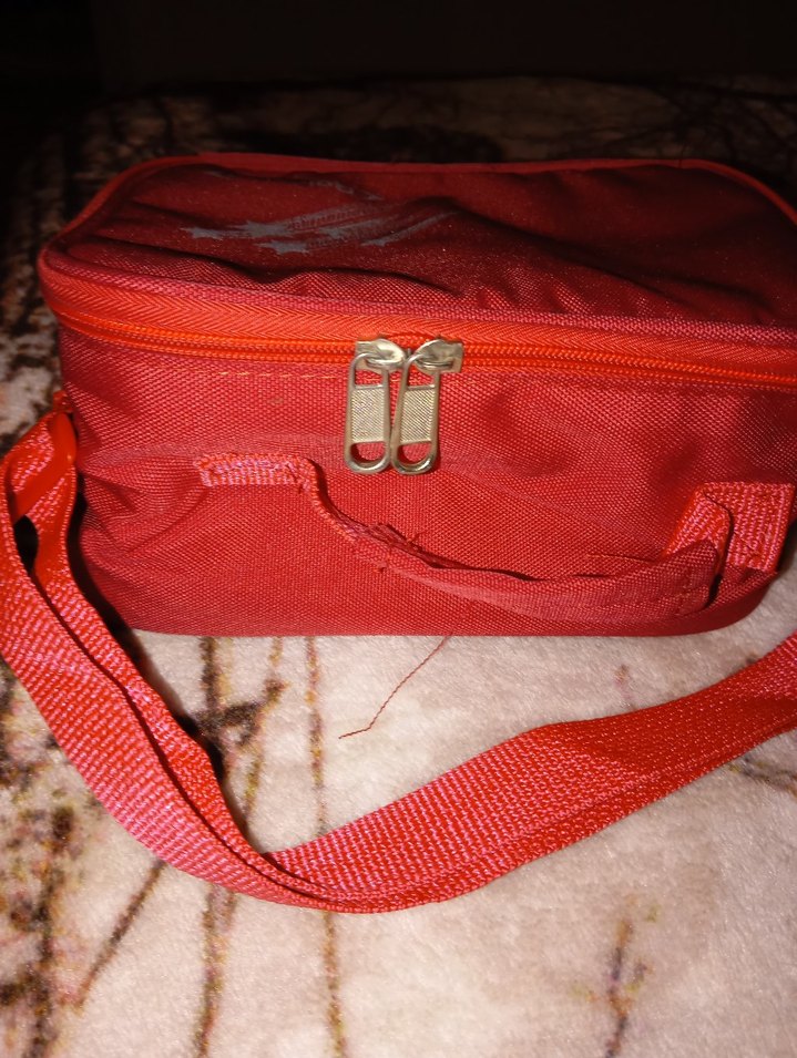 Kırmızı Fermuarlı Beslenme çantası - Görsel 5