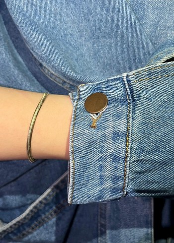 44 Beden mavi Renk Düğmeli Bohem Vintage Mavi Denim Ceket