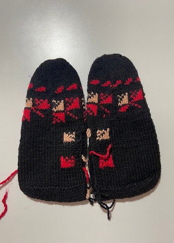 Kız Çocuk Örgü Mavi patik - Görsel 3