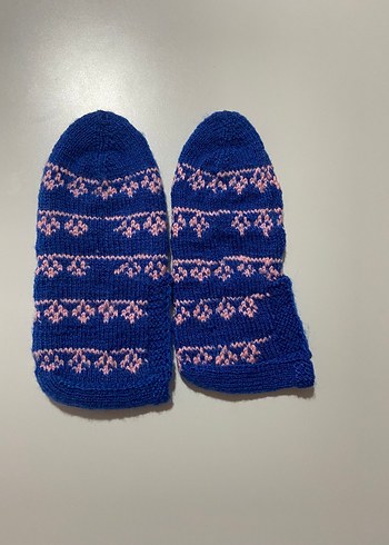 Kız Çocuk Örgü Mavi patik - Görsel 2
