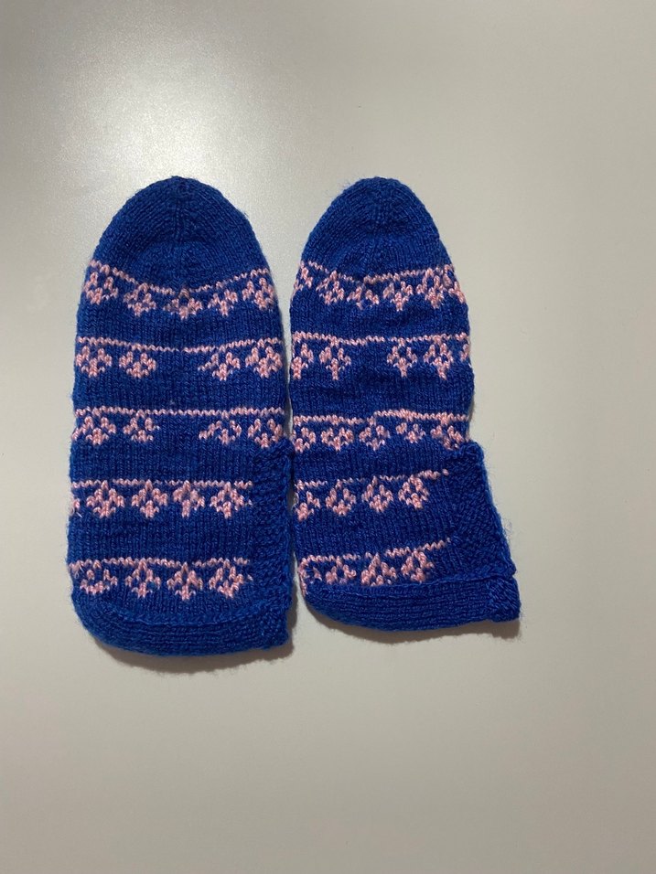 Kız Çocuk Örgü Mavi patik - Görsel 2