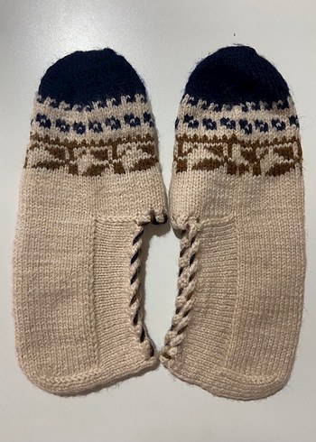 Kız Çocukları İçin Mavi Örgü patik - Görsel 4