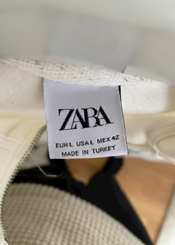 Yarım Fermuarlı Beyaz Kadın Sweatshirt - Görsel 3