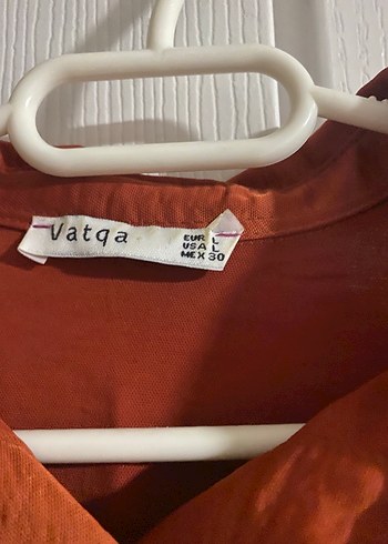 Düğmeli Kahverengi Kadın Keten Gömlek - Görsel 3