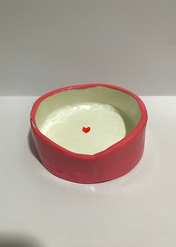 Kırmızı Seramik Mumluk çok amaçlı - Görsel 3