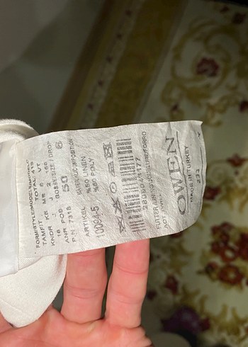 Beyaz Erkek Ceket Notch Yaka Düğmeli - Görsel 3