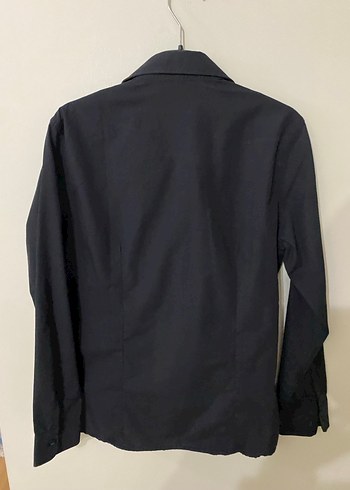 Siyah Uzun Kollu Keten Gömlek - Görsel 2