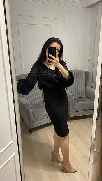 38 Beden siyah Renk Elbise