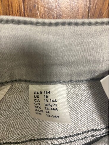 12-13 Yaş Beden gri Renk Hm çocuk jean