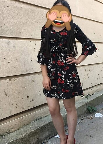s Beden çeşitli Renk Çiçek desenli elbise