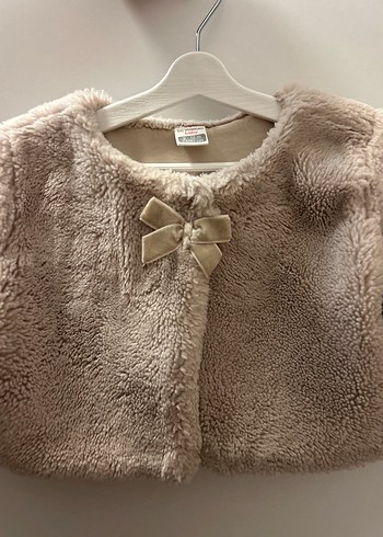 Kız Çocuk Bej Kürk Detaylı Bolero - Görsel 3