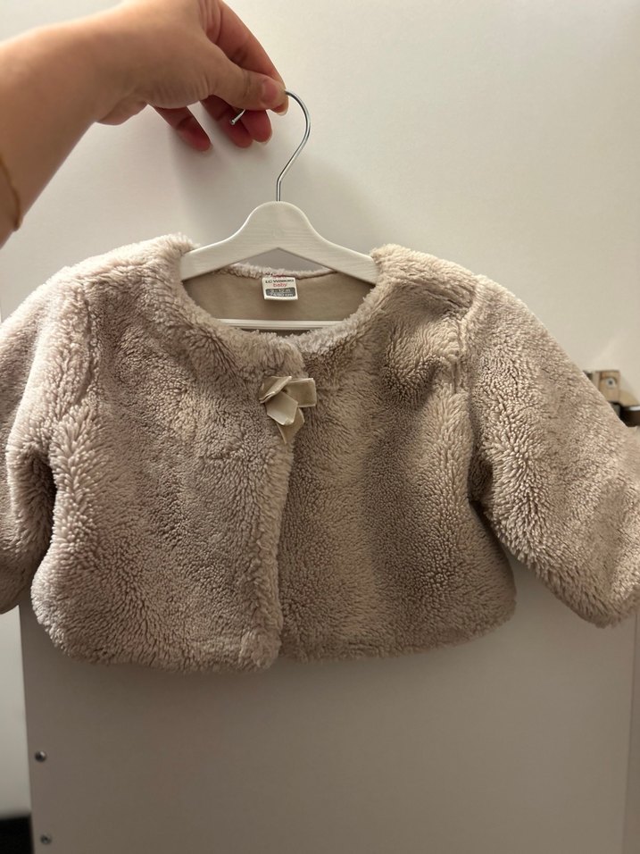 Kız Çocuk Bej Kürk Detaylı Bolero - Görsel 2