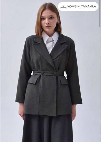 Zara Sikligin Simgesi Koyu Gri Kruvaze Ceket