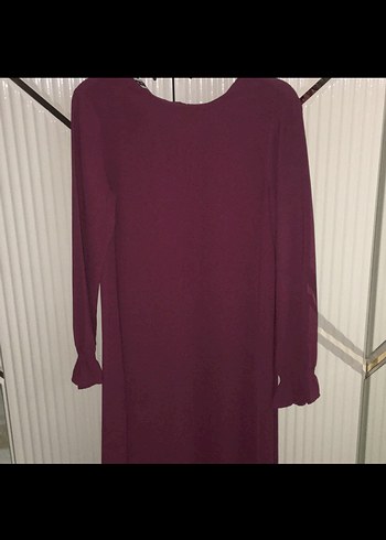 Zara Bordo Uzun Kollu Salaş Kadın Elbise