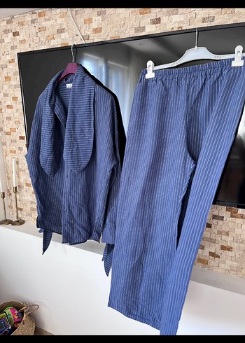 Mavi Pilili Erkek Pijama Takımı - Görsel 2