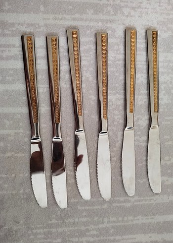 Altın Renkli Parlak Bıçak Seti 6 adet - Görsel 2