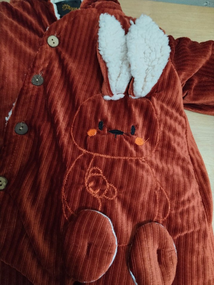 Kahverengi Kürklü unisex bebek tulum - Görsel 2