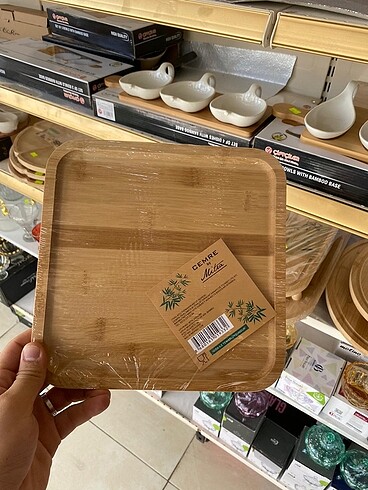 Kare bambu tabak/sunumluk