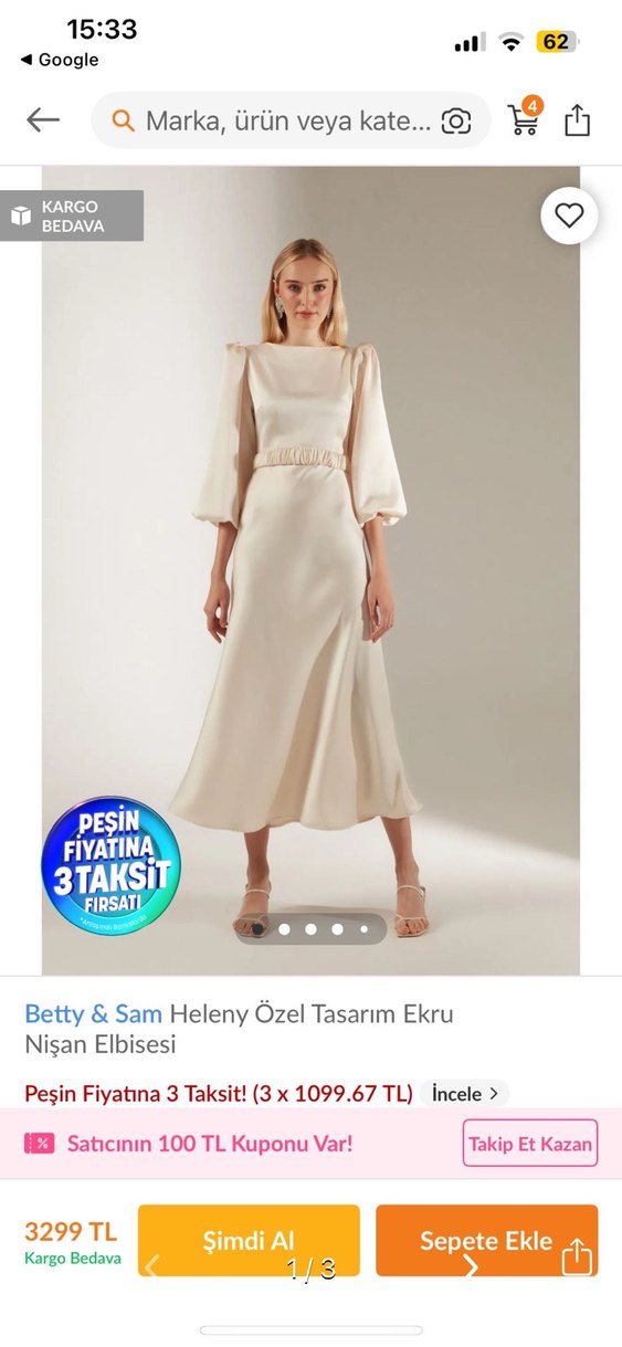 Ekru Söz&Nişan Elbisesi Betty&Sam - Görsel 3