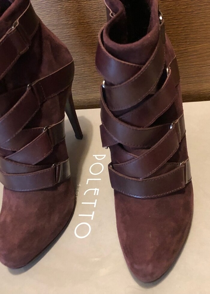 Bordo içi deri süet bot - Görsel 2