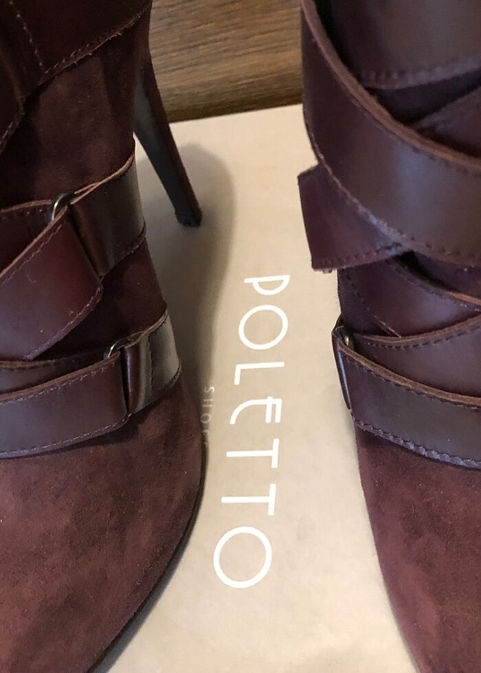 Bordo içi deri süet bot - Görsel 3