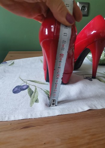 Kadın Parlak Kırmızı Platform Topuklu Ayakkabı - Görsel 5