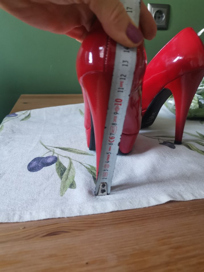 Kadın Parlak Kırmızı Platform Topuklu Ayakkabı - Görsel 5