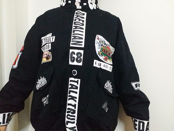 s Beden siyah Renk tasarim bomber ceket