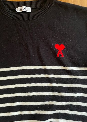 Ami Erkek Siyah Çizgili Triko Kazak - Görsel 3