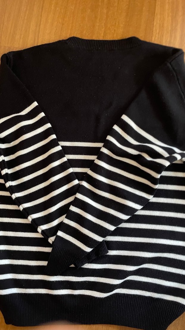 Ami Erkek Siyah Çizgili Triko Kazak - Görsel 4