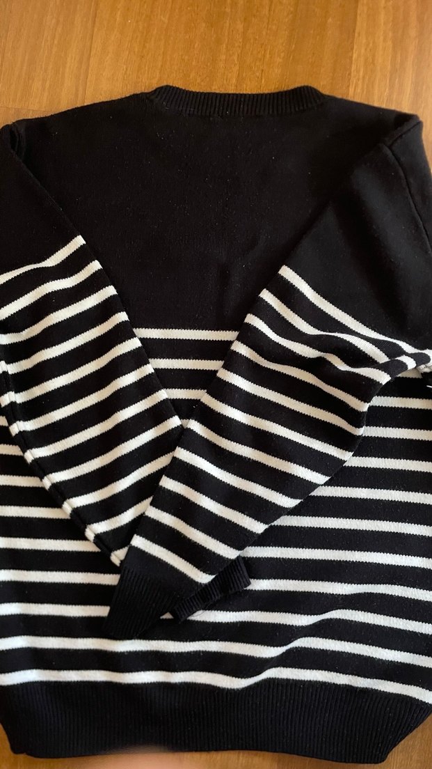 Ami Erkek Siyah Çizgili Triko Kazak - Görsel 2