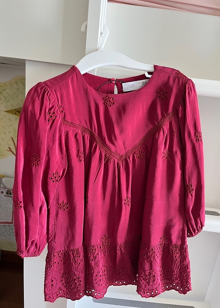 Zara kız çocuk bordo elbise hiç giyilmedi 2 yaş - Görsel 2