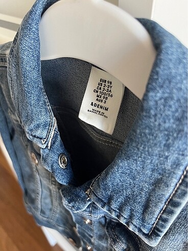 Kız çocuk kot ceket H&M 2-3 yaş - Görsel 3