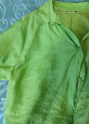 Oversize yeşil gömlek