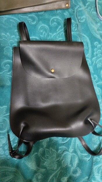 Koton deri siyah sırt çantası